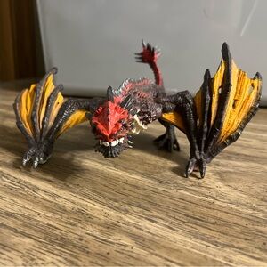 Dragon Figurine with Red and Orange Wings